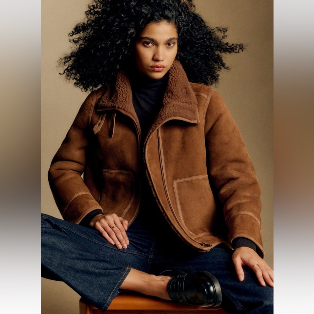 NWT SEZANE Calixte Coat (100% Lamb leather)